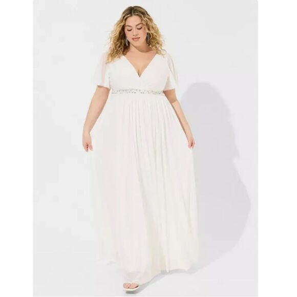 Torrid Maxi Mesh Empire Waist Gown NWT - Picture 1 of 9